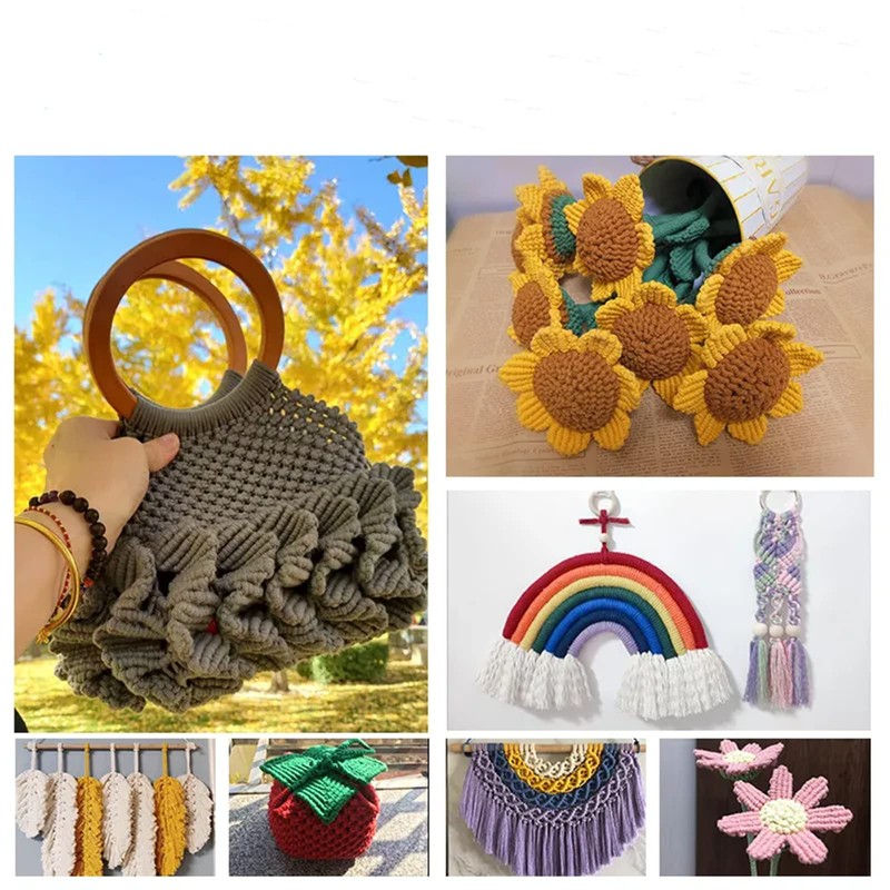 Binwat Macrame Cord Natual Macrame Cotton Cord DIY Craft Cord