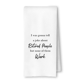 ArtisaEura Funny Retirement Gifts Kitchen Towels, Retirement Gifts for Woman Men Dish Tea Towels for Kitchen Decor, Humorous Retired Gift Hand Towels for Bathroom Decor, 16x24 Inches