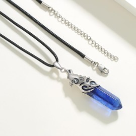 CUOKA MIRACLE Wolf Necklace 925 Sterling Silver Sapphire Crystal Pendant Wolf Head Jewelry Gift for Women Men