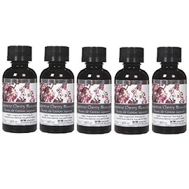 Hosley Japanese Cherry Blossoms Highly Scented Fragrance Warming Oils, Box of 5, 55 ml 1.86oz ea. Ideal Gift for Weddings, spa, Reiki, Meditation, Bathroom Settings W1