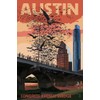 Austin, Texas - Bats and Congress Avenue Bridge (24x36 Giclee