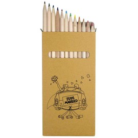 Azeeda 12 x 'Just Married Couple Car' Long 178mm Coloured Pencils/Pencil Set (PE00067953)