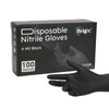 Brigic Disposable Nitrile Gloves, Textured Grip, Black, Lightweight, Slip-Resistant (Medium)