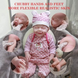 AISITE 18 Inch Drink and Pee Silicone Baby Doll Boy - Platinum Silicone Reborn Baby Dolls, Christmas&Birthday Gifts for Girls, Nieces and Granddaughters 6+