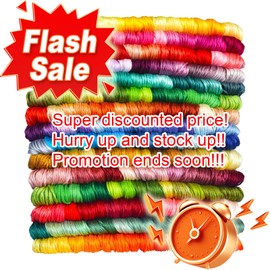 14 Skeins Rainbow Color Embroidery Floss- Cross Stitch Threads - Friendship Bracelets Floss - Crafts Floss, Light Desert Sand Gradient
