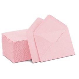 Mini sobres pequeños de colores surtidos para tarjeta de regalo, tarjeta de visita 4 x 2.7 pulgadas (rosa, paquete de 60)