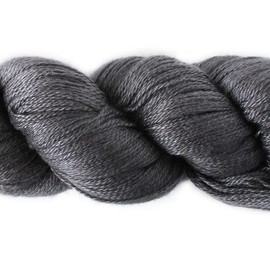 Lotus Yarns Silky Cashmere Fingering Weight Knitting Yarn Skein Shiny Soft and Breathable Crochet Yarn, Great for Shawl, Scarves, Top and Craft Projects (21-Dark Gray)