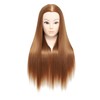 Training Head,26-28 Inch Hairdressing Head 100% Synthetic Fiber Cosmetology Mannequin