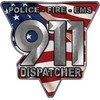 Weston Ink Reflective 911 Emergency Dispatcher Police Fire EMS Decal with American Flag