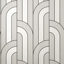 Cascade Arch Wallpaper White/Black Fine Decor FD42843