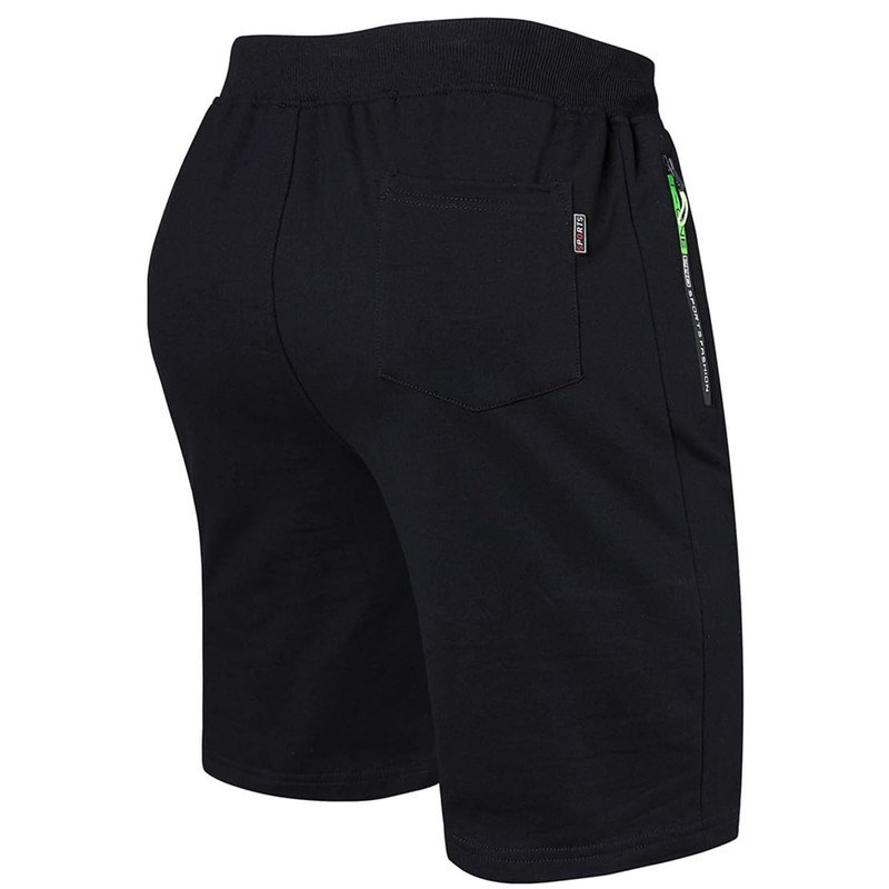 ZOXOZ Men's Summer Cotton Shorts with Zip Pockets - black,