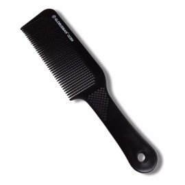 Globusman Peine De Carbón Flat Top Cerdas Onduladas Negro