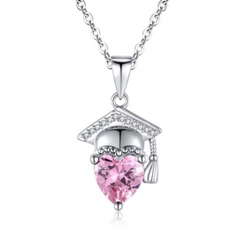BAOWING Preschool Kindergarten Graduation Necklace for Girls Graduation Gifts for Her 2025 Birthstone Pendant Necklace for Teens Girls Student College High School Graduation Gifts October