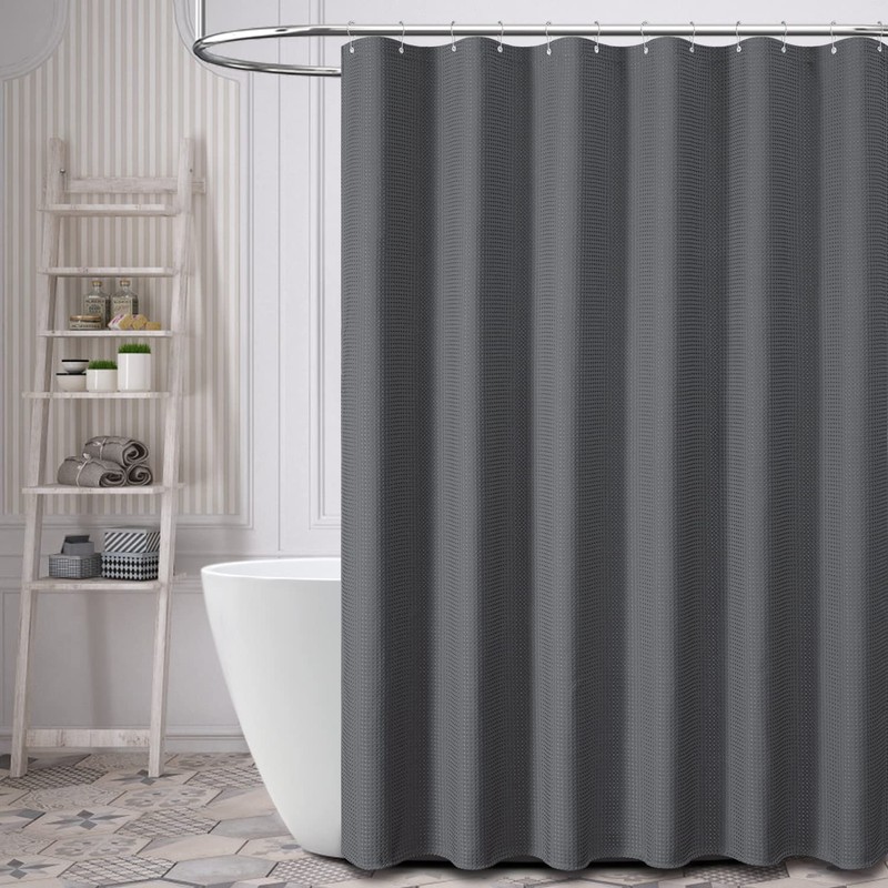 Dynamene Extra Long Shower Curtain - 84 Inch Long Charcoal