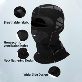 Little Ant Winter Sports Balaclava Windproof Ski Mask Thermal Neck Cover for Cold Weather Skiing Motorcycle (AU, Alpha, Medium, White)