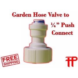 Fmancorp Garden Hose Faucet to 1/4" Push Fit Connector GHT Fitting Reverse Osmosis