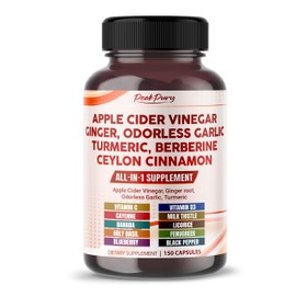 PEAKPURY Apple Cider Vinegar Ginger Odorless Garlic Turmeric Berberine