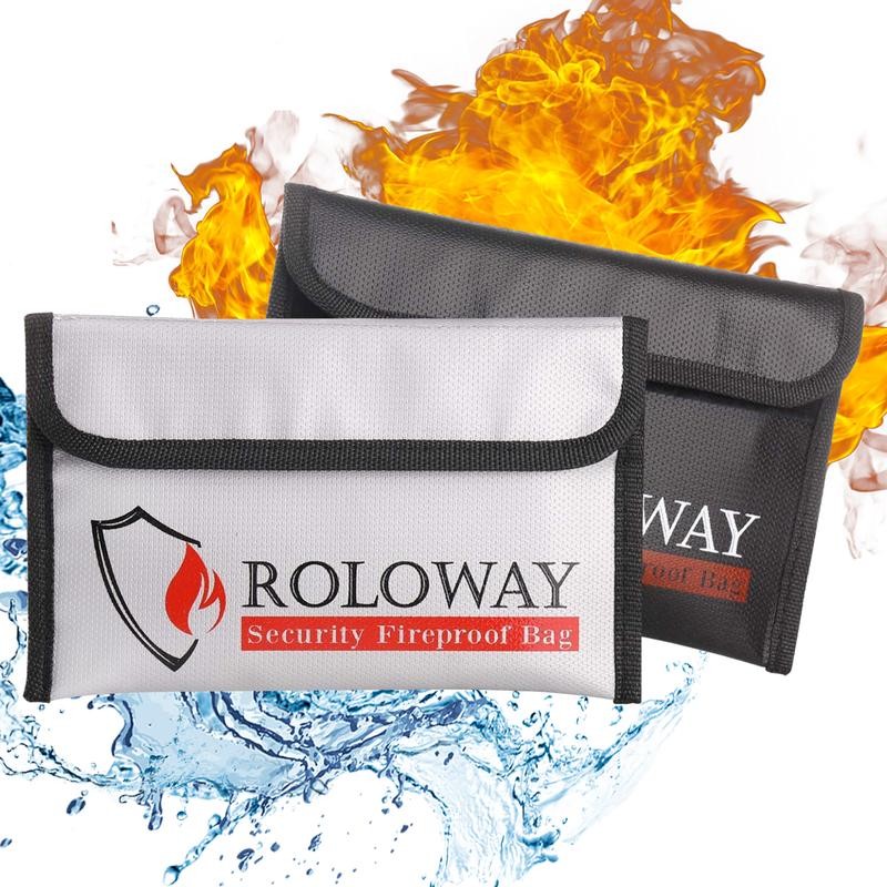 ROLOWAY Small Fireproof Bag (8 x 5 inches) Organiser -