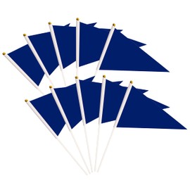 50 Pack Dark Blue Pennant Small Mini Flags On Sticks,Hand Held Solid Dark Blue Pennant DIY Graffiti Flag,Party Events Celebration,School,Grand Opening,Kids Birthday,Sports Clubs,Flower Pot (Dark Blue)