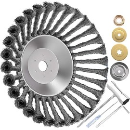 Weed Brush Cutter, Wild Herb Brush for Brush Cutter, 200 x 25.4 mm Wild Herb Joint Brush, Round Brush, Wire Brush, Brush Cutter, Grass Trimmer Accessories for Effective Moss Removal