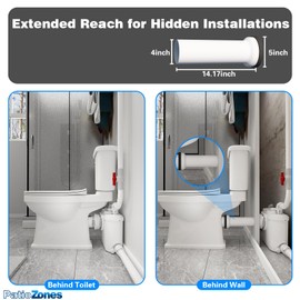 14 inch Extension Pipe, Extension Pipe Between Toilet and Macerator Pump,conceal the plumbing behind the wall