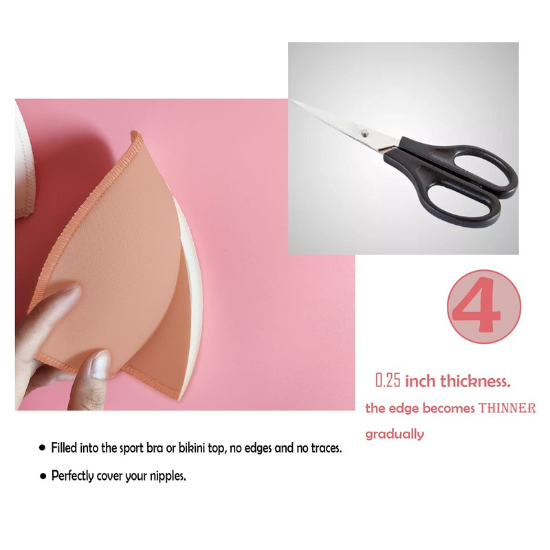 WMugthome 3 Pairs Sewn Bra Pads Push Up of Triangle