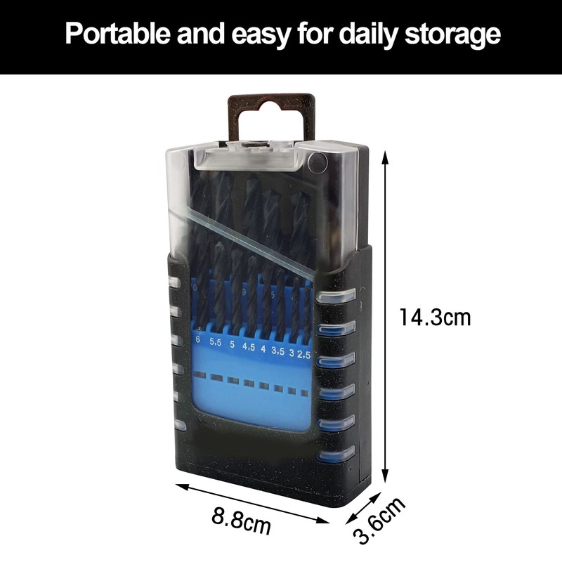 NORTOOLS 19 Pieces HSS Drill Bits with Round Shank and