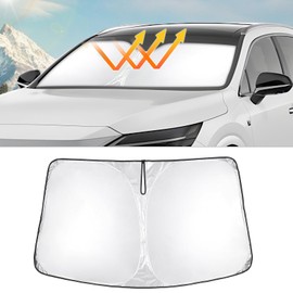T TGBROS - Parasol para parabrisas de ajuste personalizado para accesorios Lexus RX 2023-2024, plegable, protector solar reflectante de poliéster, protección contra el calor y el sol