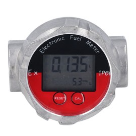 1 Inch Flow Meter LCD Display Digital Turbine Flow Gauge High Accuracy Flowmeter for Diesel Gasoline Water Maximum 20MPa