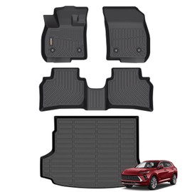 Binmotor-All Weather Car Floor Mats Cargo Liner Set for 2021 2022 2023 2024 2025 Buick Envision,2 Rows with Cargo Mat Set for Envision,TPE Rubber Liners for Envision Accessories Mats Trunk Mat-Black