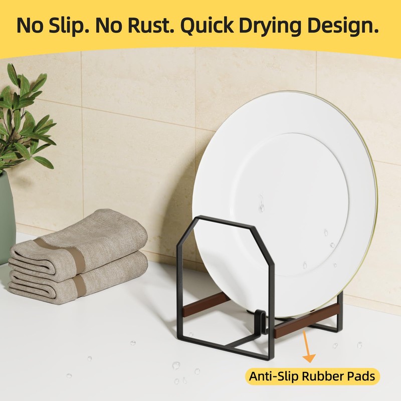 TIPSYTREE 2 Pack Small Kitchen Plate Organizer, Metal Dish Racks