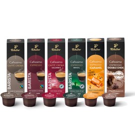 Tchibo Cafissimo Premium Edition Tasting Set Various Varieties Caffè Crema and Espresso, 60 Pieces (6 x 10 Coffee Capsules), Sustainable & Fair Trade