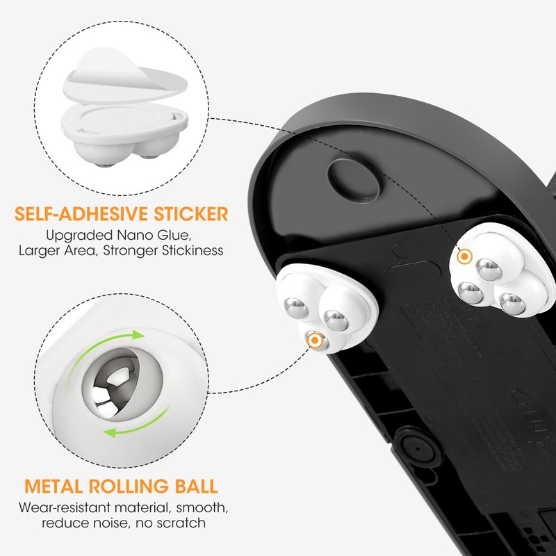 Aieve Self Adhesive Caster Wheels, 8 Pack Small Furniture Sliders