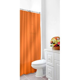Home Expressions 3 Gauge Shower Curtain Liner – 70 x 72 Vinyl Shower Curtain with Rustproof Metal Grommet and 3 Magnetic Weights – Odor Free and Compatible with Standard Showers. (Orange)