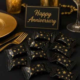 216 Count Black and Gold Buttermints Individually Wrapped Bulk – Wedding Mints, Thank You Candy, Party Favors, Graduation, Retirement, New Years, Candy Buffet, Prom and Anniversary