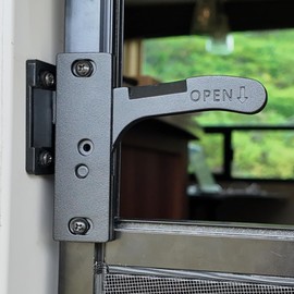 WanDwel Aluminum RV Screen Door Latch Handle Replacement Kit (Right Hand) Metal Camper Travel Trailer Motorhome Entry Parts for Passenger Side