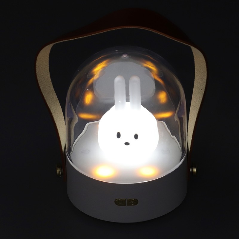 Portable Music Night Light Bedroom Desktop Cute Cartoon Lamp Three