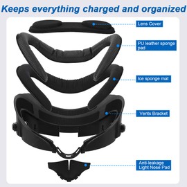 JDXFENG 6 in 1 Face Pad Replacement Compatible with Meta/Oculus Quest 3 Accessories,Face Facial Interface Bracket Face Cushion Cover Anti-Leakage Nose Pad Lens Cloth for Meta/Oculus Quest 3