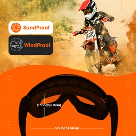 EasYoung Kids Dirt Bike Goggles, Motorcycle Goggles for Kids Children, Kids ATV Off-Road Racing Goggles, Motocross Goggle for Boy Girl