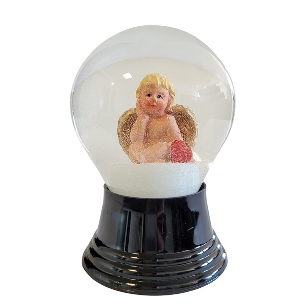 Real Glass Snow Globe with Angel Motif 8 cm