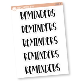 Reminders Header Stickers, Dashboard Pages, Dash Board Notes, Goal Setting Planner Stickers, F1 (T-080-B)