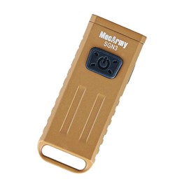 MecArmy SGN3 Mini Portable USB Rechargeable Multifunctional Keychain Flashlight|UV+RED+White Lights for Selectable| LED with 160 Lumens|Micro USB Recharge Designed for Everyday Carry (Tan)