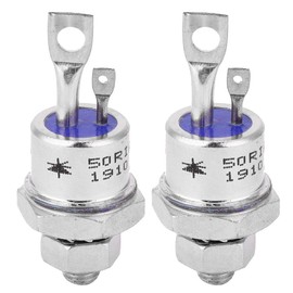 50RIA120 SCR 2pcs Silicon Controlled Rectifier 1200V 50A 50RIA High Efficiency Thyristor Rectifier Replacement for Motor Control Schottky Diodes