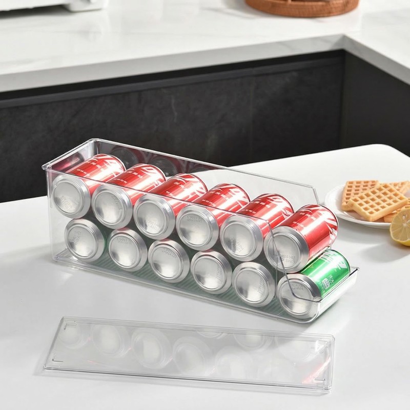 BIINONE Extra Long and Enlarged Soda Can Dispenser with Lid