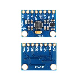 Wishiot GY-521 MPU-6050 MPU6050 3 Axis Accelerometer Gyroscope Sensor Module 16Bit AD Converter Data Output IIC I2C 3-5V for Arduino