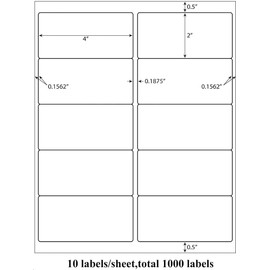 9527 Product 10 UP Sticker Labels, 2x4 inches FBA Shipping Address Labels for Laser/Ink Jet Printer, 30 Sheets Total 300 Labels