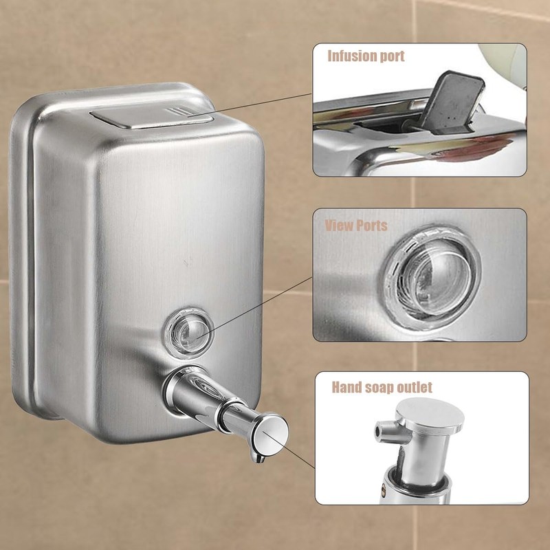 NSCMQSL Commercial Soap Dispenser Wall Mount Stainless Steel Soap Dispenser