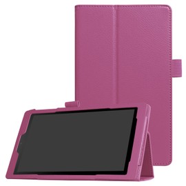 Asng All-New Fire HD 8 2018/Fire HD 8 2017/Fire HD 8 2016 Case - Premium PU Leather Folio Stand Cover Case with Auto Wake/Sleep for All-New Fire HD 8 (8th / 7th / 6th Generation) (Purple)