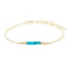 Tiny Sparkling Turquoise Faceted Bead Bar Bracelet in 14k Gold
