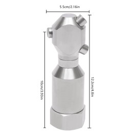 1/2" Internal Thread Pressure Washer Sewer Jetter Nozzle,304 Stainless Steel Drain Pipe Jetter 3 Jet Head, Rotary Nozzle Jet Hose Sweeper Nozzle (1/2" Internal Thread)